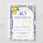 Invitation Elégant citron méditerranéen 40e anniversaire (Devant)