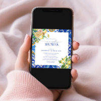 Elégant Citron Méditerranéen Floral Couples Douche