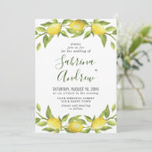 Invitation Elégant citrons Aquarelle Mariage (Debout devant)