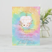 Invitation Elégant Citrouille, Baby shower de teinture floral (Debout devant)