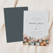Invitation Élégant Citrouille d'automne et Baby shower floral