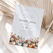 Invitation Élégant Citrouille d'automne et Baby shower floral