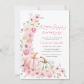 Invitation Élégant Citrouille d'automne et Baby shower floral (Devant)