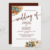 Invitation Elégant Citrouille d'automne Mariage de automne In (Devant / Derrière)