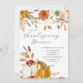 Invitation Élégant Citrouille d'automne Thanksgiving (Devant)