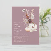 Invitation Elégant Citrouille de Baby shower automne (Debout devant)