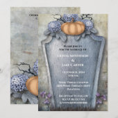 Invitation Élégant Citrouille floral Mariage Halloween (Devant / Derrière)