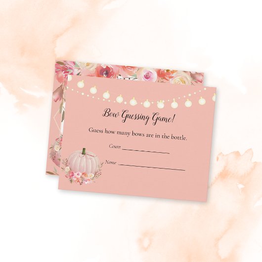Invitation Élégant Citrouille Guesser Jeu Baby shower