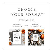 Invitation Élégant Citrouille noir gothique Halloween