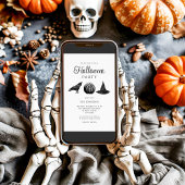 Invitation Élégant Citrouille noir gothique Halloween