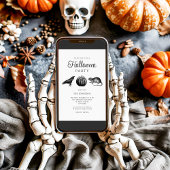 Invitation Élégant Citrouille noir gothique Halloween