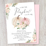 Invitation Élégant Citrouille rose Floral Baby Girl Douche<br><div class="desc">Une élégante invitation à la douche pour petite fille avec "un petit citrouille sucré est en route" dans la typographie moderne douce gris et un script avec un coeur swash et aquarelles de citrouilles roses et crème et bouquets floraux.</div>