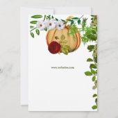 Invitation Élégant Citrouille Rose Rouge Dîner d'Action de gr (Dos)