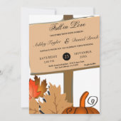 Invitation Élégant Citrouille rustique Automne quitte Mariage (Devant)