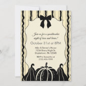 Invitation Elégant Citrouilles de Bow et rayures chic Hallowe (Devant)
