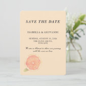 Invitation Elegant Citrus Grapefruit Wedding Save the Date (Debout devant)