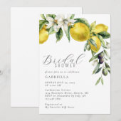 Invitation Elegant Citrus Lemon Bridal Shower (Devant / Derrière)