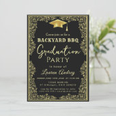 Invitation Elegant Class of 2027 Grad Party Invite with Gold (Debout devant)