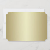 Invitation Élégant Classe | Billet Doré | Remerciements de Ma (Dos)