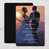 Invitation Elegant Classic Black and White Caligraphy Wedding (Devant / Derrière)