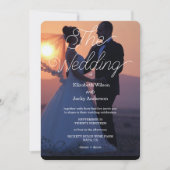 Invitation Elegant Classic Black and White Caligraphy Wedding (Devant)