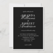 Invitation Elegant Classic Black and White Old Money Wedding (Devant)
