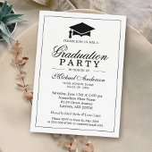 Invitation Elegant Classic Black White Graduation Party