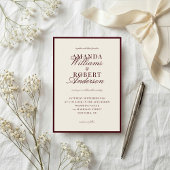 Invitation Elegant Classic Burgundy Old Money Wedding