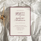 Invitation Elegant Classic Burgundy Old Money Wedding