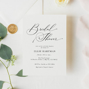Invitation Elegant Classic Calligraphy Bridal Shower