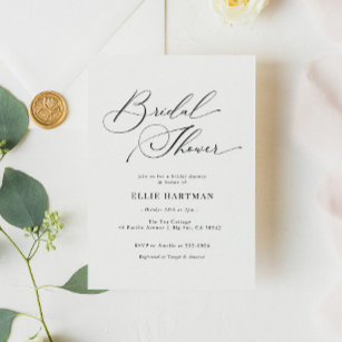 Invitation Elegant Classic Calligraphy Bridal Shower