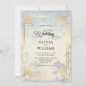 Invitation Elegant Classic Dusty Blue Wedding (Devant)
