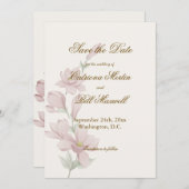 Invitation Elegant Classic Florals Save The Date Card (Devant / Derrière)