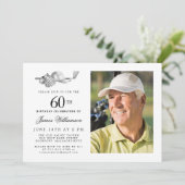 Invitation Elégant Classic Golf 60th Birthday Party Photo (Debout devant)