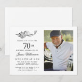 Invitation Elégant Classic Golf 70th Birthday Party Photo (Devant / Derrière)