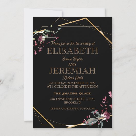Invitation élégant Classic luxueux mariage (Devant)
