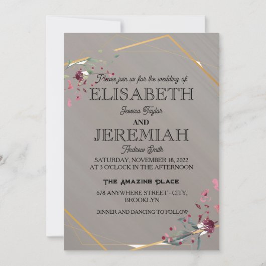 Invitation élégant Classic luxueux mariage (Devant)