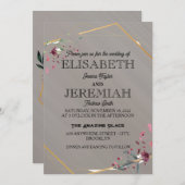 Invitation élégant Classic luxueux mariage (Devant / Derrière)