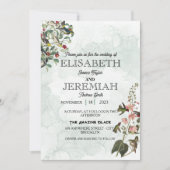 Invitation élégant Classic luxueux mariage à fleurs blanches (Devant)