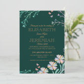 Invitation élégant Classic luxueux mariage vert (Debout devant)