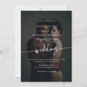 Invitation Elegant Classic Minimalist Script Wedding 2 Photo (Devant)