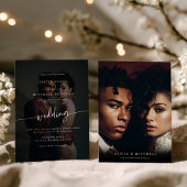 Invitation Elegant Classic Minimalist Script Wedding 2 Photo