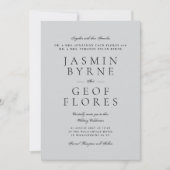 Invitation Elegant Classic Modern Gray Formal Wedding (Devant)