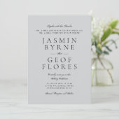 Invitation Elegant Classic Modern Gray Formal Wedding (Debout devant)