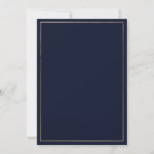 Invitation Elegant classic navy blue gold floral RSVP (Dos)