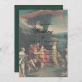 Invitation Elegant Classic Old painting Wedding (Devant / Derrière)
