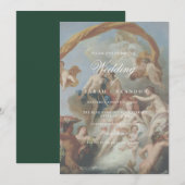 Invitation Elegant Classic Old painting Wedding (Devant / Derrière)
