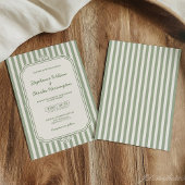 Invitation Elégant Classic Sage & Beige Striped Mariage