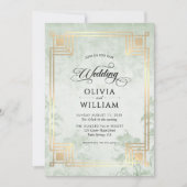 Invitation Elegant Classic Sage Green Wedding (Devant)