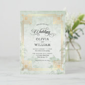 Invitation Elegant Classic Sage Green Wedding (Debout devant)